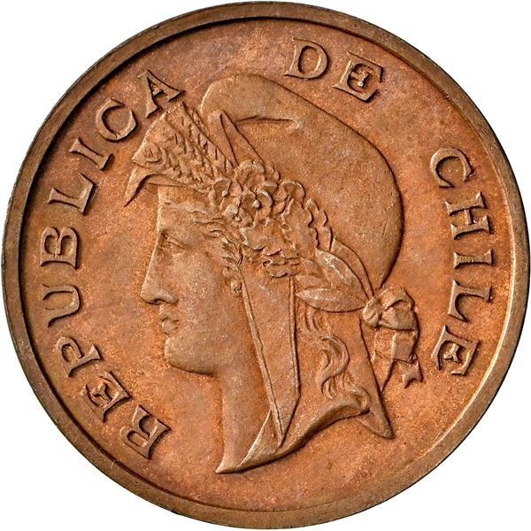 CHILE, Santiago, bronze pattern 2½ centavos, 1903, very rare, NGC MS 63 BN.