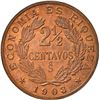 Image 2 : CHILE, Santiago, bronze pattern 2½ centavos, 1903, very rare, NGC MS 63 BN.