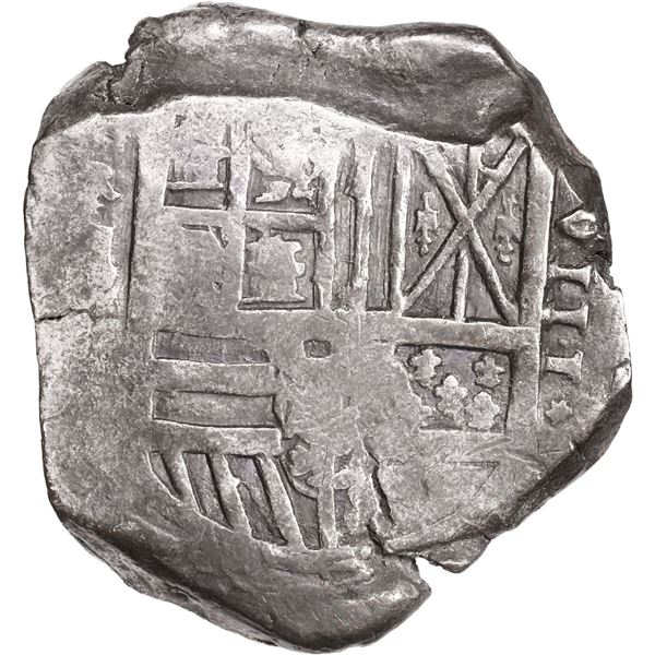 COLOMBIA, Cartagena, cob 8 reales, Philip IV, assayer E below mintmark RN to left (1626-1630).
