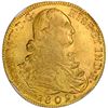 Image 1 : COLOMBIA, Bogotá, gold bust 8 escudos, Ferdinand VII (bust of Charles IV), 1809 JF, NGC MS 63.