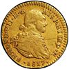 Image 1 : COLOMBIA, Bogotá, gold bust 1 escudo, Ferdinand VII (bust of Charles IV), 1817 JF, second 1 over 7 i