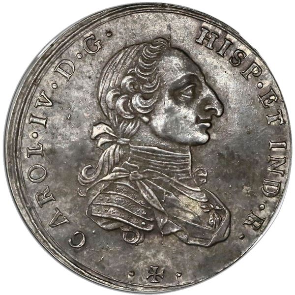 COLOMBIA, Cartagena, 4 reales-sized proclamation medal, Charles IV (bust of Charles III), 1789, coin