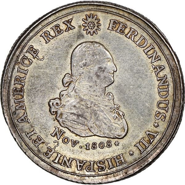 COLOMBIA, Zitará (Quibdó), 4 reales-sized proclamation medal, Ferdinand VII (bust of Charles IV), 18