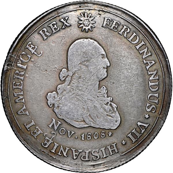 COLOMBIA, Zitará (Quibdo), 4 reales-sized proclamation medal, Ferdinand VII (bust of Charles IV), 18