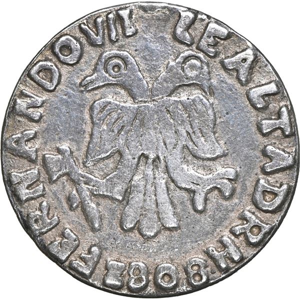 COLOMBIA, Riohacha, cast 2 reales-sized proclamation medal, Ferdinand VII, 1808, Spanish legends, ex