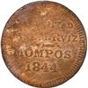 Image 2 : COLOMBIA, Mompox, copper 1 mitad token, 1844, José M. Ruiz, rare.