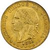 Image 1 : COLOMBIA, Medellín, gold 10 pesos, 1886/74, fineness 0,666 / 0,900, extremely rare, PCGS AU55, fines