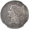 Image 1 : COLOMBIA, Medellín, proof essai 2 décimos, 1873, AB below bust (Albert Barré), extremely rare, NGC P