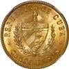 Image 2 : CUBA, struck at the Philadelphia mint, gold 5 pesos, 1915, José Martí, NGC MS 63.