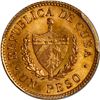 Image 2 : CUBA, struck at the Philadelphia mint, gold 1 peso, 1915, José Martí, PCGS MS65.