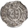 Image 1 : DENMARK, Copenhagen Mint, 4 skilling, Christian IV, 1645, "Jehovah," NGC AU 53.