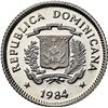 Image 2 : DOMINICAN REPUBLIC, struck at the Mexico City mint, off-metal proof 10 centavos in silver, 1984, Dua