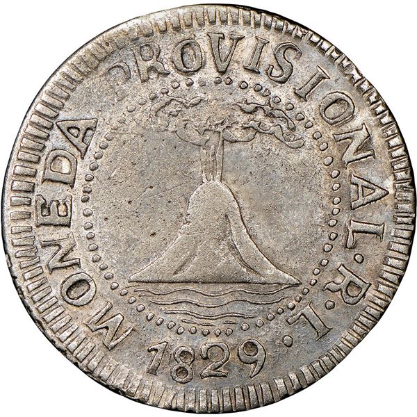 EL SALVADOR, San Salvador, provisional 2 reales, 1829 RL, SALVAD, NGC VF 35 (Richard Stuart Collecti