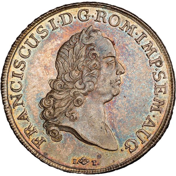 GERMAN STATES, Augsburg, taler, Franz I, 1765 IT-F(A)H, PCGS MS63, finest known in PCGS census.