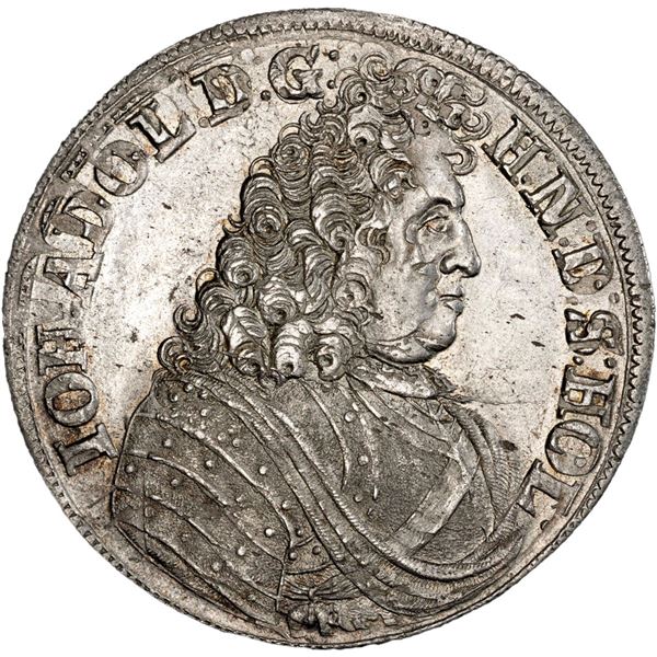 GERMAN STATES, Schleswig-Holstein-Ploen, Glückstadt mint, 2/3 taler, Johann Adolph, 1690, double-str