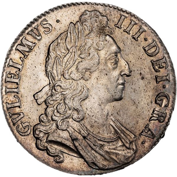 GREAT BRITAIN, London, England, crown, William III, 1695, first bust, first harp, OCTAVO on edge, PC