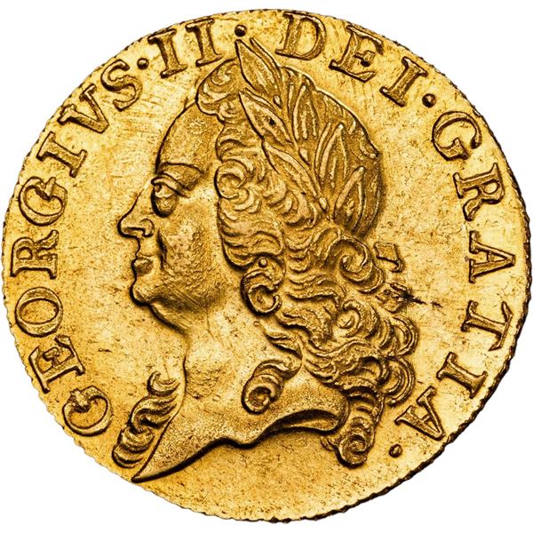 GREAT BRITAIN, London, England, gold guinea, George II, 1759, PCGS MS62, ex-Ruder.