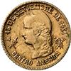 Image 1 : HONDURAS, Tegucigalpa, gold 1 peso, 1871, mule with Liberty head obverse, rare, NGC AU details / cle