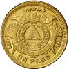 Image 2 : HONDURAS, Tegucigalpa, gold 1 peso, 1889, very rare, PCGS AU58, "top pop."
