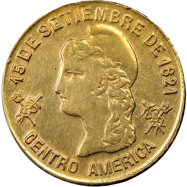 HONDURAS, Tegucigalpa, gold 1 peso, 1901, rare, NGC AU details / mount removed (Richard Stuart Colle