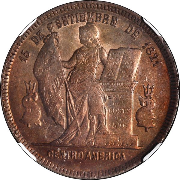 HONDURAS, Tegucigalpa, 1 peso, 1892/0, NGC AU 53.