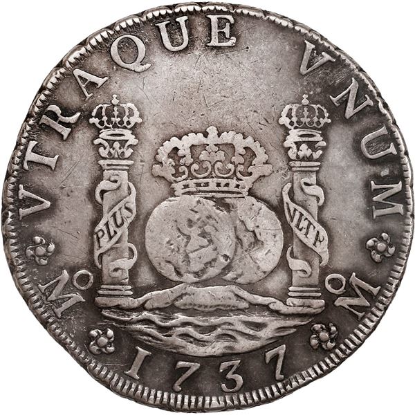 MEXICO, Mexico City, pillar 8 reales, Philip V, 1737 MF.