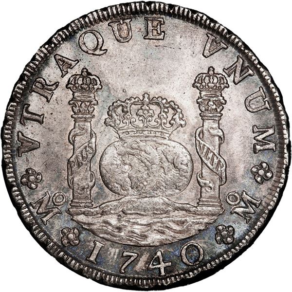 MEXICO, Mexico City, pillar 8 reales, Philip V, 1740 MF, PCGS MS62, ex-Espinola.