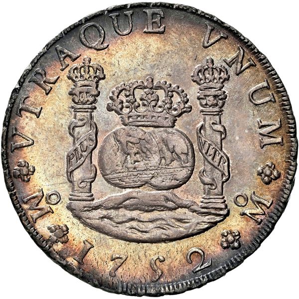 MEXICO, Mexico City, pillar 8 reales, Ferdinand VI, 1752 MF, NGC AU 58.