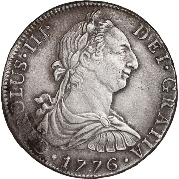 MEXICO, Mexico City, bust 8 reales, Charles III, 1776 FM.