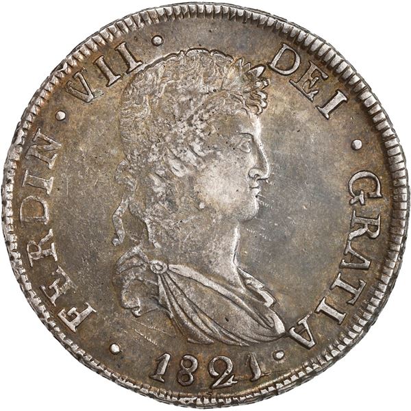 MEXICO, Durango, bust 8 reales, Ferdinand VII, 1821 CG.