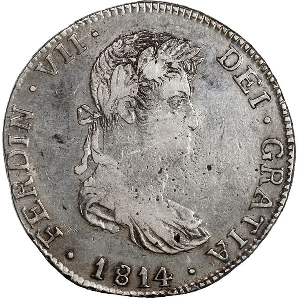 MEXICO, Guadalajara, bust 8 reales, Ferdinand VII, 1814 MR.