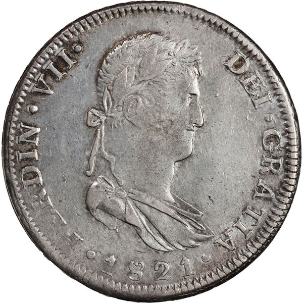 MEXICO, Guadalajara, bust 8 reales, Ferdinand VII, 1821 FS.