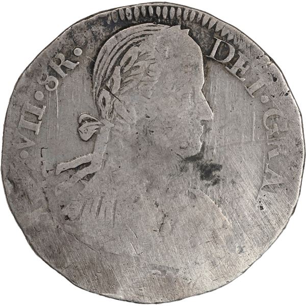 MEXICO, Zacatecas, provisional bust 8 reales, Ferdinand VII ("armored" bust), 1811.