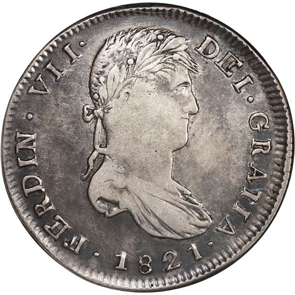MEXICO, Zacatecas, bust 8 reales, Ferdinand VII, 1821/81 RG, NGC VF 25.