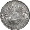 Image 1 : MEXICO, Guanajuato, cap-and-rays 8 reales, 1858 PF, NGC AU 58.