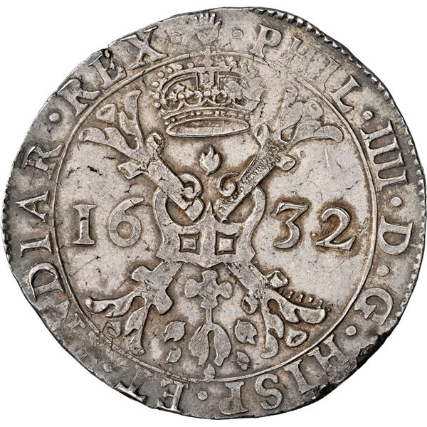 NETHERLANDS (Spanish), Brabant, Antwerp mint, 1 patagon, Philip IV, 1632, NGC MS 63, finest known in