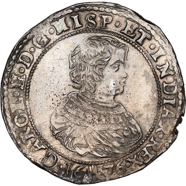 NETHERLANDS (Spanish), Brabant, Antwerp mint, portrait ducatoon, Charles II, 1676, NGC MS 61, finest