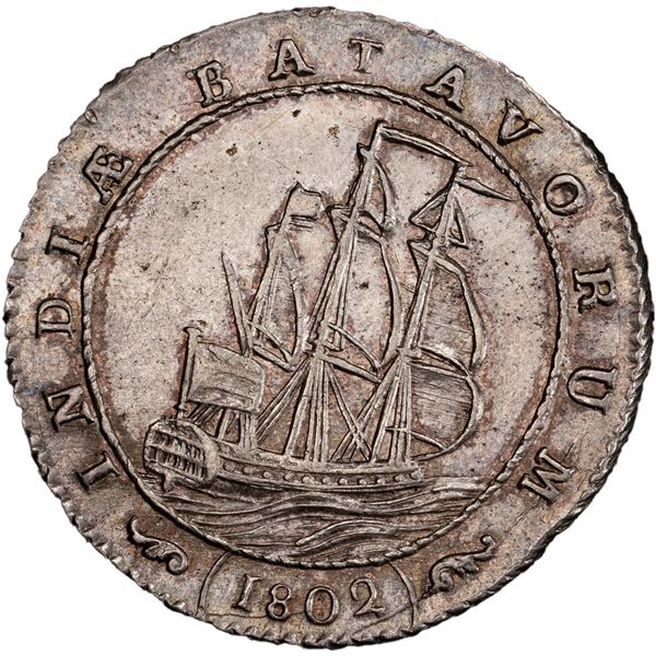 NETHERLANDS EAST INDIES, Batavian Republic, 1 gulden, 1802, PCGS MS62.