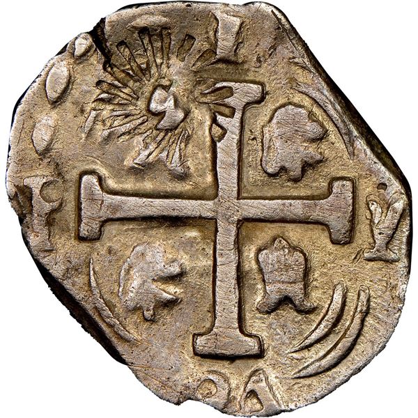 NICARAGUA, León, 1 real, liberty cap countermark (1824-25) on a Tegucigalpa, Honduras, provisional "