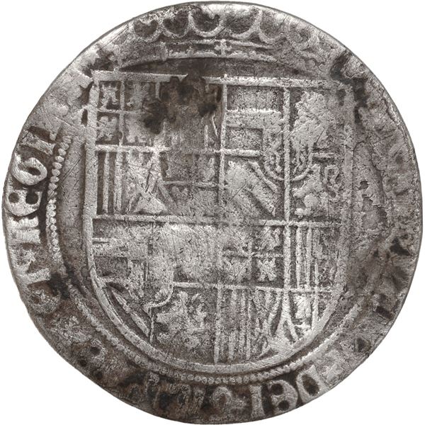 PANAMA, 1 real, countermark P on a Bruges, Spanish Netherlands, 1 real of Philip I and Joanna of Spa