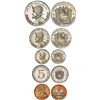 Image 1 : PANAMA, proof set of five denominations (1c, 5c; 1/10, ¼, ½ balboa), 1962, very rare, NGC-graded, al