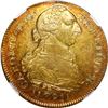 Image 1 : PERU, Lima, gold bust 8 escudos, Charles IV transitional (bust of Charles III, ordinal IV), 1791 IJ,
