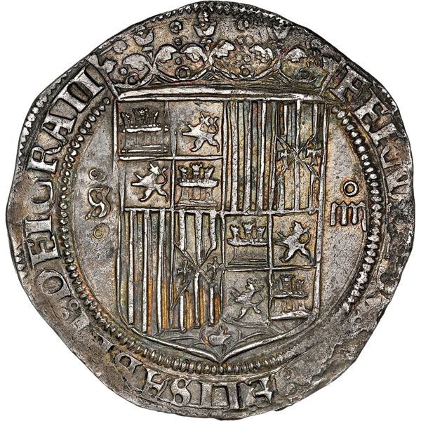 SPAIN, Seville, 4 reales, Ferdinand-Isabel, assayer ? on reverse, mintmark oSo to left of shield, br