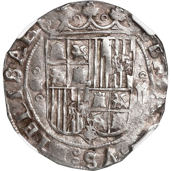SPAIN, Granada, 2 reales, Ferdinand-Isabel, assayer R on reverse, retrograde N's in legend, NGC MS 6