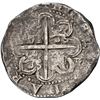 Image 2 : SPAIN, Seville, cob 8 reales, Philip II, assayer Gothic D at 4 o'clock outside tressure around cross