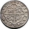 Image 2 : SPAIN, Segovia, milled 8 reales, Philip III, 1614 AR, NGC AU details / scratches, ex-Huntington.