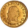Image 1 : SPAIN, Seville, gold bust ½ escudo, Ferdinand VI (first bust), 1747 PJ, PCGS AU53.