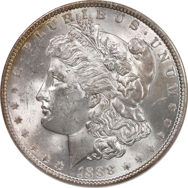 UNITED STATES, Philadelphia mint, Morgan dollar, 1888, struck-through reverse error, NGC MS 61, ex-B