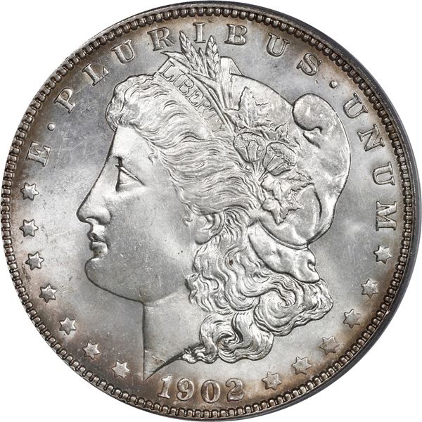 UNITED STATES, Philadelphia mint, Morgan dollar, 1902, PCGS MS65, with green CAC sticker, ex-Busto.