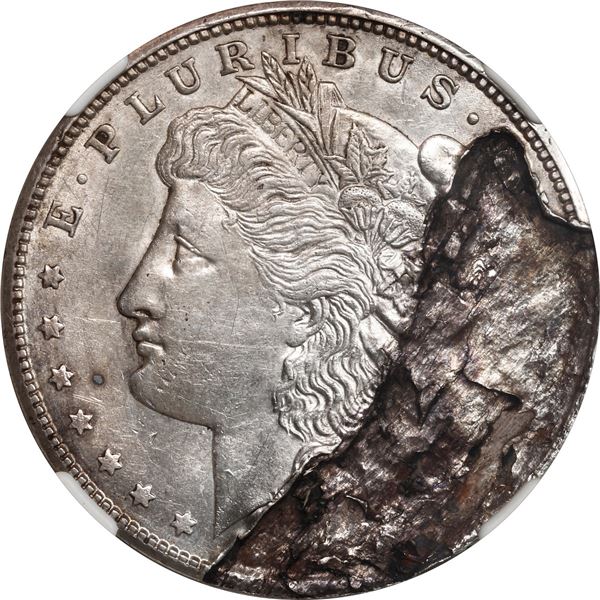 UNITED STATES, San Francisco mint, Morgan dollar, 1921-S, obverse lamination error, NGC Mint Error A